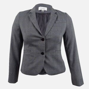 Calvin Klein Women's Glen Plaid Two-Button Blazer Jacket 4 Petite